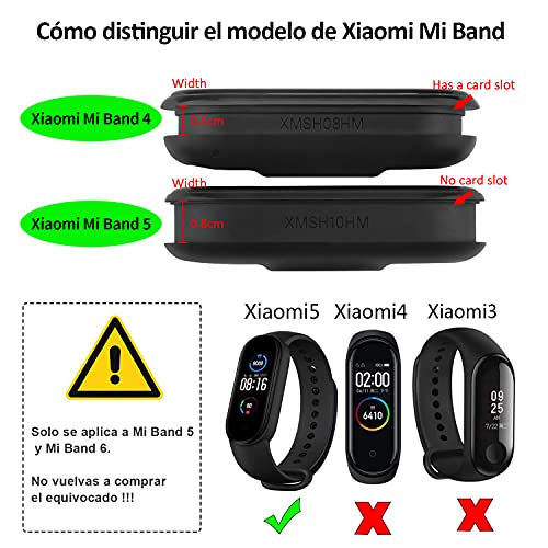 Mugust 3 Pack Correa Compatible con Xiaomi Mi Band 5 / Xiaomi Mi Band 6 / Amazfit Band 5, Pulseras de Repuesto de TPU Clásica para Xiaomi Mi Band 5 / Mi Band 6 Correas (Negro+Negro+Negro)