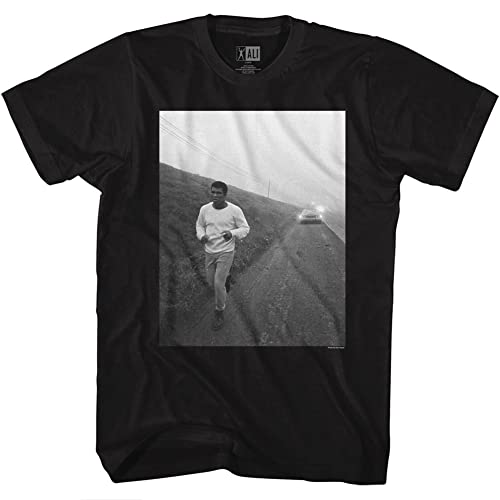 Muhammad Ali Roadrunning negro adulto camiseta camiseta