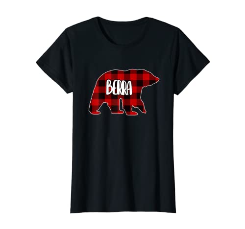 Mujer Berra Bear Custom Red Buffalo Plaid Christmas Pajama Camiseta