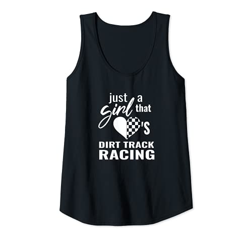 Mujer Stock Car Dirt Racing Gear bandera a cuadros Dirt Track Racing Camiseta sin Mangas