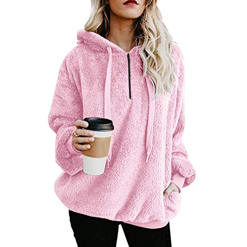 Mujer Sudadera Caliente y Esponjoso Tops Chaqueta Suéter Abrigo Jersey Mujer Otoño-Invierno Talla Grande Hoodie Sudadera con Capucha riou