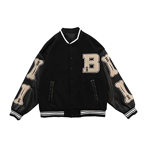 Mujeres bombarderas Chaquetas Harajuku High Street Stitching Chaqueta de béisbol Hip Hop Oversized Otoño Invierno Thick Hombre Abrigo Streetwear