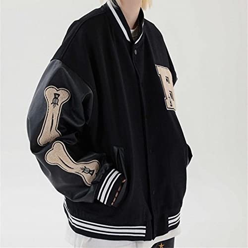 Mujeres bombarderas Chaquetas Harajuku High Street Stitching Chaqueta de béisbol Hip Hop Oversized Otoño Invierno Thick Hombre Abrigo Streetwear