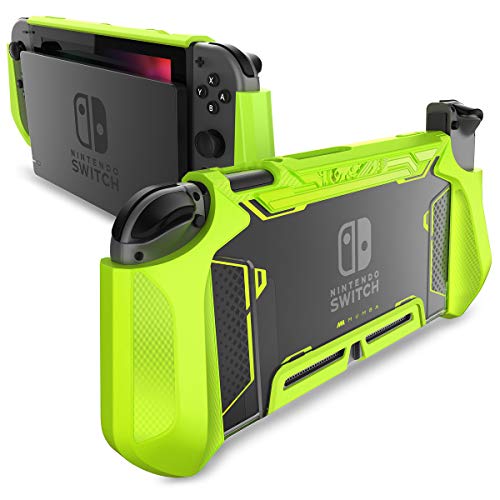 Mumba Funda acoplable para Nintendo Switch, Case Funda protectora TPU Grip funda de agarre compatible con la consola de Nintendo Switch y Controlador Joy-Con (Verde)