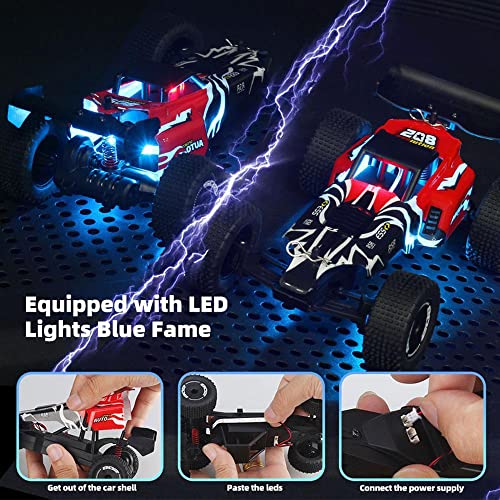 MUMUMI 1:24 Coche RC de Alta Velocidad a Escala Completa 2.4GHz 4WD con cámara HD Coches Off Road Buggy Toy Vehículo de Escalada Todoterreno Camión de Carretera para niños Juguetes, Niños Niños Niñas