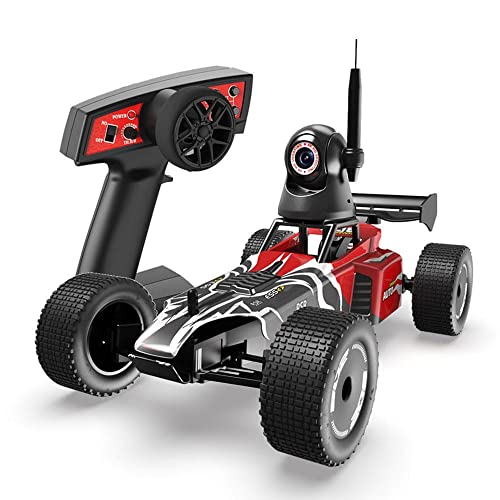MUMUMI 1:24 Coche RC de Alta Velocidad a Escala Completa 2.4GHz 4WD con cámara HD Coches Off Road Buggy Toy Vehículo de Escalada Todoterreno Camión de Carretera para niños Juguetes, Niños Niños Niñas
