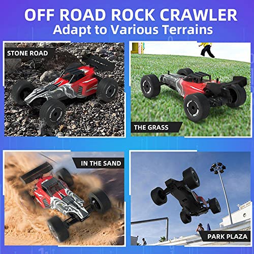 MUMUMI 1:24 Coche RC de Alta Velocidad a Escala Completa 2.4GHz 4WD con cámara HD Coches Off Road Buggy Toy Vehículo de Escalada Todoterreno Camión de Carretera para niños Juguetes, Niños Niños Niñas