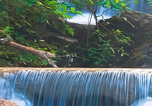 murando Cuadro en Lienzo Buda 200x100 cm Impresión de 5 Piezas Material Tejido no Tejido Impresión Artística Imagen Gráfica Decoracion de Pared Oriente Zen Cascada c-A-0021-b-n