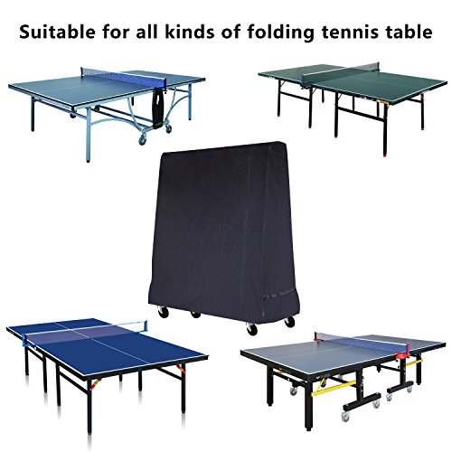 Mutsitaz Funda Protectora para Mesa de Ping-Pong Impermeable Resistente al Polvo Anti-UV Protección Oxford 165 x 70 x 185 cm