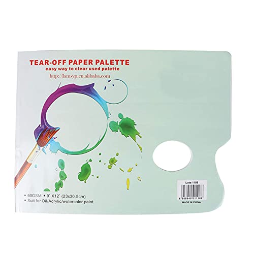 Mutuer Paleta de 35 Hojas de Papel, A4 Tear Off Paper Palette 35 Hojas para Pintura al óleo de Acuarela Suministros para Artistas de Gouache, para Pintura de Gouache al óleo de Acuarela