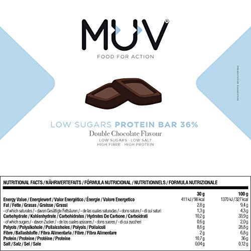 MUV - LowSugar Protein Bar Double Chocolate Flavour 12 x 30 g