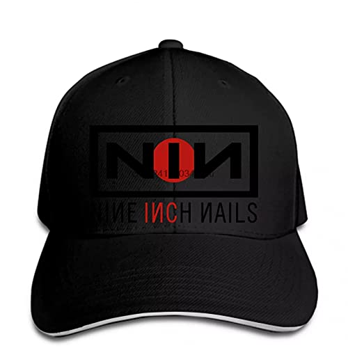 MWLSW Gorra de béisbol Nine Inch Nails Band Logo White Snapback Hat Peaked