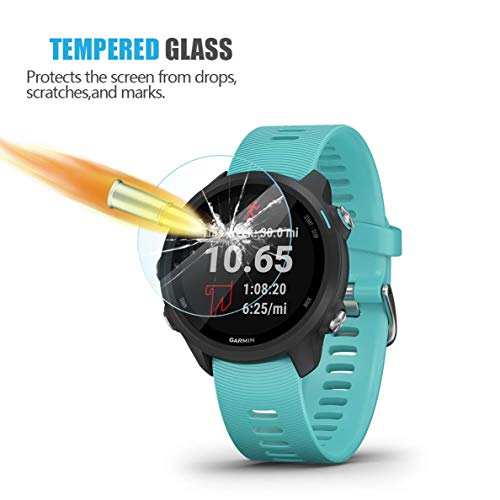 MWOOT Cristal Templado Compatible con Garmin Forerunner 45 45S 245 245 Music y Vivoactive 3 (4 Unidades), Protector Pantalla Vidrio Proteccion 9H Pelicula Anti-arañazos-NO para Vivoactive 3Music