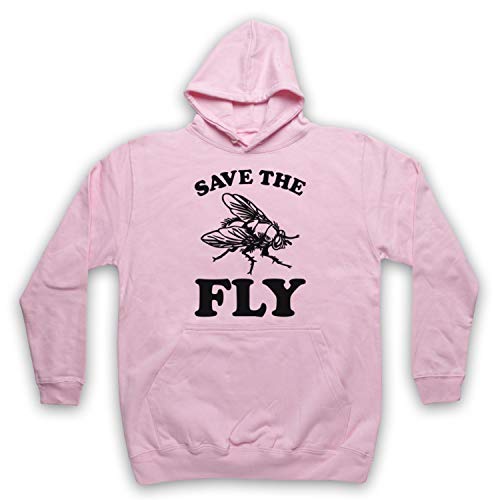 My Icon Art & Clothing Sudadera con capucha Save The Fly de los derechos de los animales protesta, eslogan para adultos