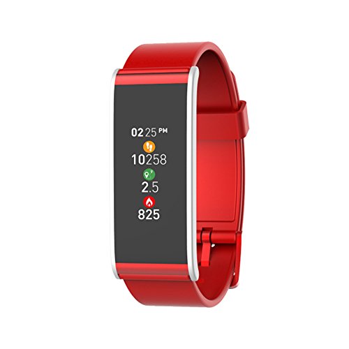 MyKronoz ZeFit4 Pulsera de Actividad Rojo, Plata IP67 TFT 2,69 cm (1.06") - Rastreadores de Actividad (Pulsera de Actividad, Rojo, Plata, Rojo, Tocar, Carga, IP67)