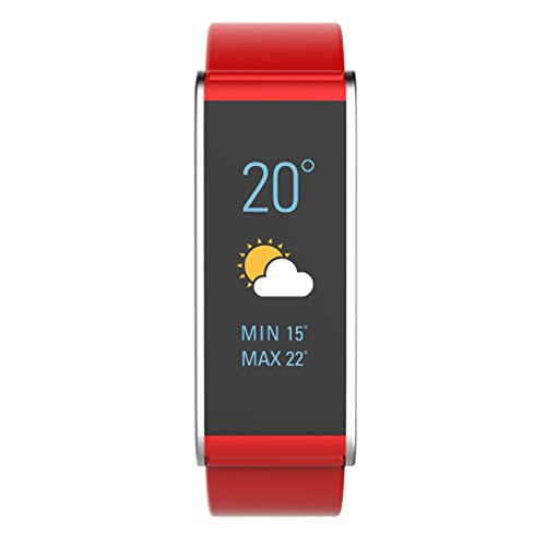 MyKronoz ZeFit4 Pulsera de Actividad Rojo, Plata IP67 TFT 2,69 cm (1.06") - Rastreadores de Actividad (Pulsera de Actividad, Rojo, Plata, Rojo, Tocar, Carga, IP67)