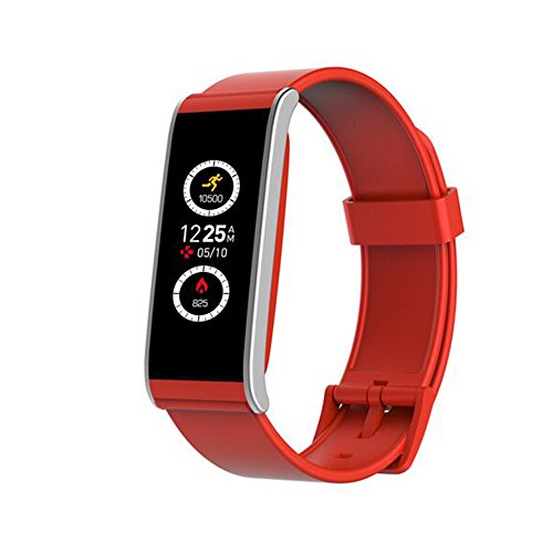 MyKronoz ZeFit4 Pulsera de Actividad Rojo, Plata IP67 TFT 2,69 cm (1.06") - Rastreadores de Actividad (Pulsera de Actividad, Rojo, Plata, Rojo, Tocar, Carga, IP67)