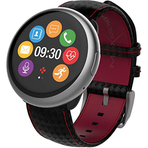 MyKronoz ZeRound2 HR Premium Reloj Inteligente Negro, Rojo TFT 3,1 cm (1.22") - Relojes Inteligentes (3,1 cm (1.22"), TFT, Pantalla táctil, 72 h, 53 g, Negro, Rojo)