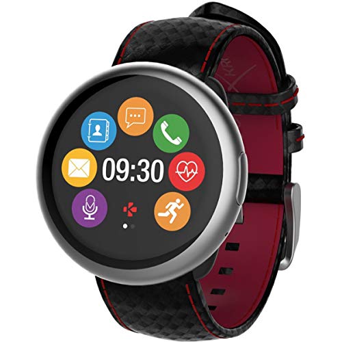 MyKronoz ZeRound2 HR Premium Reloj Inteligente Negro, Rojo TFT 3,1 cm (1.22") - Relojes Inteligentes (3,1 cm (1.22"), TFT, Pantalla táctil, 72 h, 53 g, Negro, Rojo)