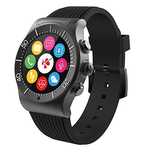 MyKronoz ZeSport - GPS multideporte, monitorización cardíaca, pantalla a color, reloj inteligente con diseño elegante (negro/negro)