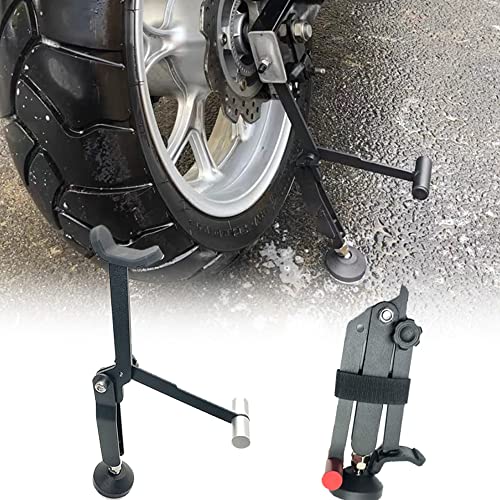 N / B Soporte para Motocicleta, Soporte Universal para elevación de Ruedas Delanteras traseras, con reposabrazos Mejorado, Cubierta de Goma para chasis, fácil de Plegar, para la mayoría de Las