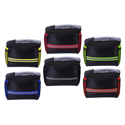 #N/A 6X Bike Handlebar Bag Storage Basket Holder Tubo Delantero De Viaje Tira Reflectante