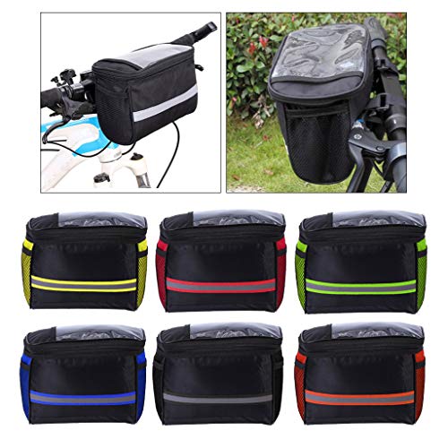 #N/A 6X Bike Handlebar Bag Storage Basket Holder Tubo Delantero De Viaje Tira Reflectante