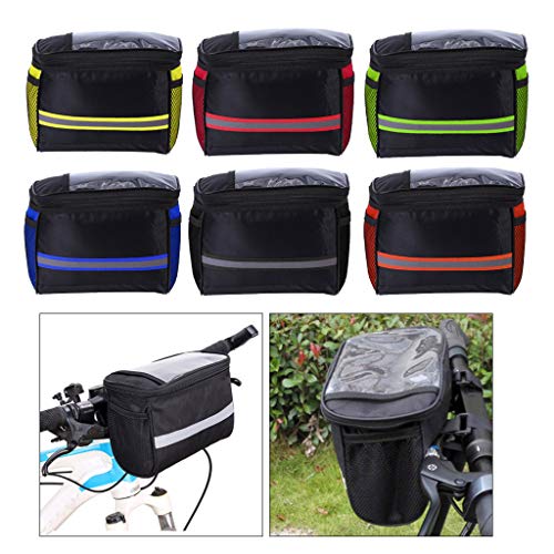 #N/A 6X Bike Handlebar Bag Storage Basket Holder Tubo Delantero De Viaje Tira Reflectante