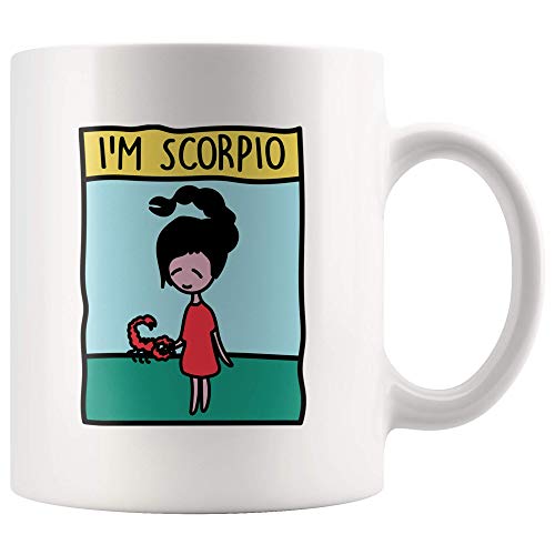 NA I 'm Escorpio Horóscopo Taza Regalo para niña, Taza de café con Signo del Zodiaco Escorpio, Taza de té de cumpleaños astrológico Escorpio 11oz