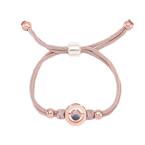 N/Ａ Joyas de Pulsera Te Amo Pulsera de Oro Rosa Pareja Cuerda de Mano Tanabata Regalo de San Valentín Aniversario Día de la Madre Regalo de cumpleaños de Navidad