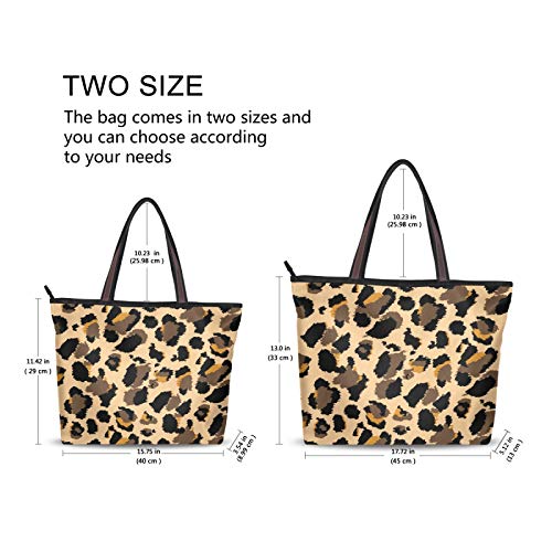 NaiiaN Bolso de compras Bolsos de hombro Bolso de asas de leopardo Correa liviana para mujeres Niñas Señoras Bolsos de estudiantes