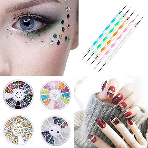 Nail Art Design Kit, Comius Sharp 37 Piezas Nail Art Kit Herramientas - Pinceles para Pintar Uñas, Uñas de Estrás, Pinceles de Punto Accesorios de Decoración de Uñas