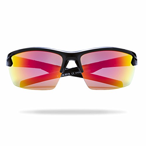 NAKED Optics Sports Sunglasses (Halfframe Black/Lens Red)