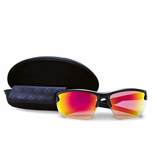 NAKED Optics Sports Sunglasses (Halfframe Black/Lens Red)