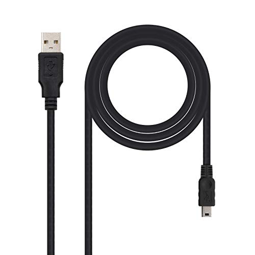 NanoCable 10.01.0401 - Cable USB 2.0 a mini USB, uso principal para móviles y cámaras digitales + 10.01.0400 - Cable USB 2.0 a mini USB, uso principal para móviles y cámaras digitales