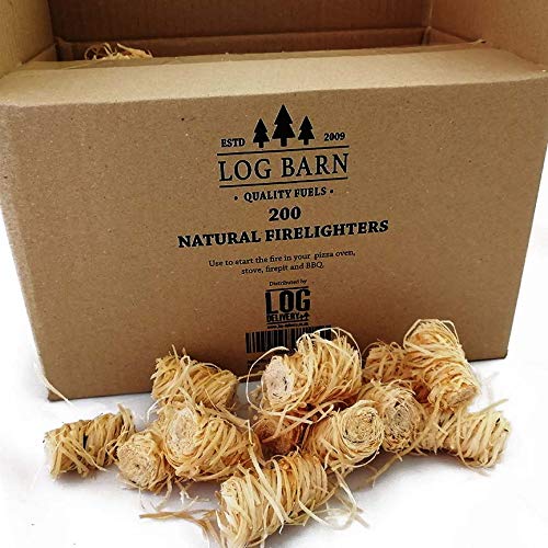 Natural ECO madera encendedores de fuego-200 de lana de madera llama fuego arrancadores por caja. Ideal para encender incendios en estufas