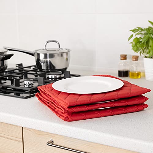 Navaris Calentador de platos eléctrico - Calientaplatos para mantener 10x plato de Ø 32 CM caliente - Bandeja calienta plato de 34 x 30 x 3 CM rojo