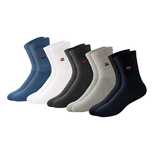 NAVYSPORT Calcetines de Deporte con Acolchado de Algodón (Pack de 5) Unisex Adulto (EU 38-42, Multicolor)