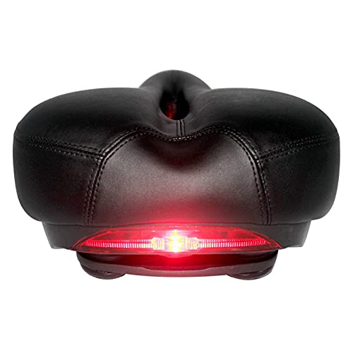 N\C Bike Saddle Comfortable Thicken Soft Seat Sponge Big Cushion with Warning Taillight MTB Mountain City Bike Saddle