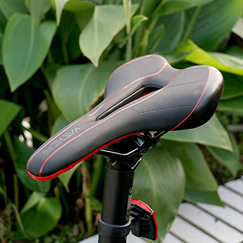 N\C Synthetic Leather Steel Rail Hollow Breathable Gel Soft Cushion Road Silicone MTB Bike Bicycle Cycling Seat Saddle Bike Saddle