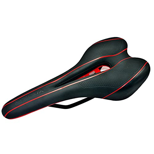 N\C Synthetic Leather Steel Rail Hollow Breathable Gel Soft Cushion Road Silicone MTB Bike Bicycle Cycling Seat Saddle Bike Saddle