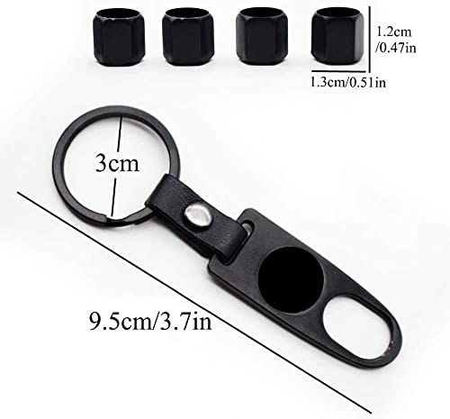 ndhfbk Tapas Vástago Válvula Neumático 4 PCS, for CADI-LLAC ATS XTS CTS SRS BLS Escalade Sevilla Tiburon XXX Tapas de Polvo de válvula de aleación de Aluminio (Color : Black)