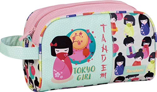 Neceser de Viaje Tandem Tokio Girl | Organizador de Equipaje de Mano Adaptable a Carro de Mochila, Neceser Viaje con Bolsillo de Gran Capacidad y Asa para Transporte - Medidas 25 x 15,5 x 11