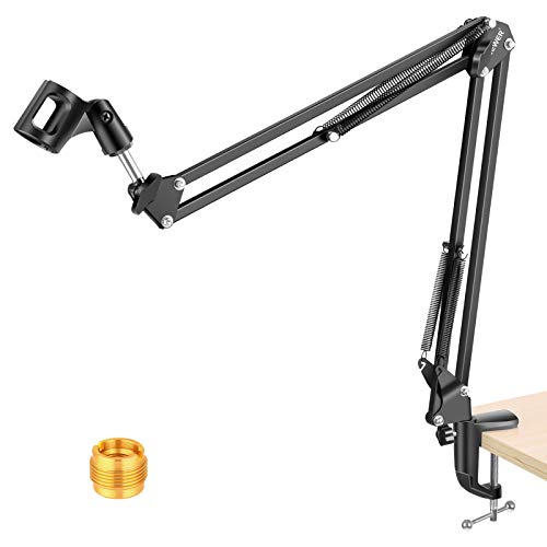 Neewer - Soporte de Brazo de Tijera Ajustable para Micrófono, Estudio de Radiodifusión, Estudio de Sonido con Voz en off, Escenarios y Estaciones de TV, Carga Máxima 1kg