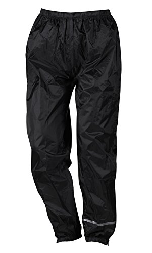 Nerve Easy Rain Pantalones Impermeables de Moto, Negro, M