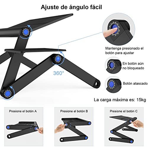 Nestling® Portable Laptop Desk Pc Sofa Stand Air Space Desk Soporte para Laptop Mesa Plegable Mesa para Laptop con Bandeja para Mouse extraíble y Barra Antideslizante