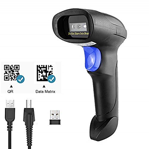 NetumScan - Lector de códigos de barras 2D inalámbrico - Lector de códigos de barras portátil QR PDF417 DataMatrix Maxicode para PC NSL8