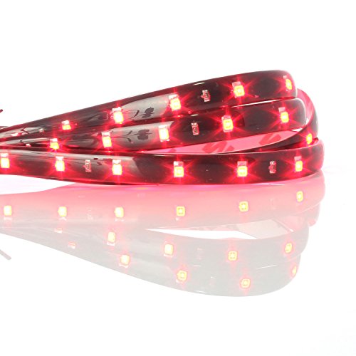 Neuftech 4 X 30cm 15 LED 12V Tira luces flexible impermeable para coche, Decoración de interior y exterior,rojo