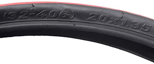 Neumático De Bicicleta Plegable 20X1.35 32-406 60Tpi Neumáticos De Bicicleta De Montaña MTB Ultraligero 220G Neumáticos De Ciclismo20 50-85 PSI (Tamaño: Rojo)
