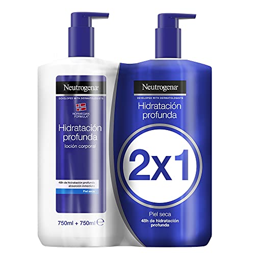 Neutrogena Crema Hidratante Corporal Fórmula Noruega, Hidratación Profunda, Pack de 2 x 750 ml